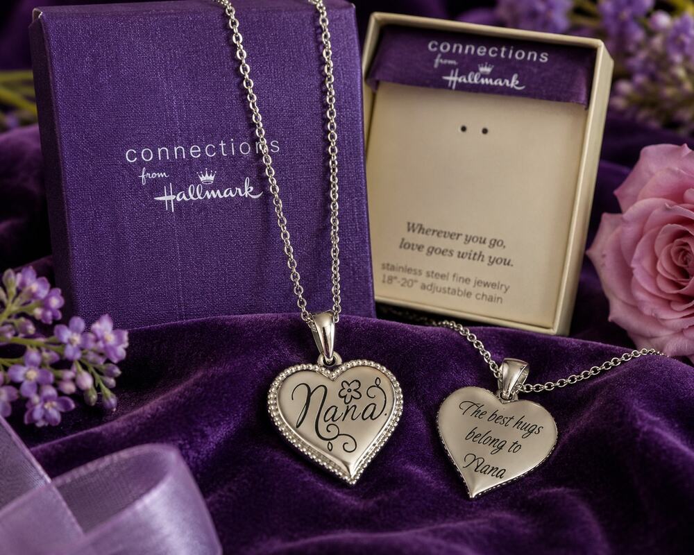 Hallmark Connections Nana Heart Necklace Stainless Steel 18–20" NIB Gift
